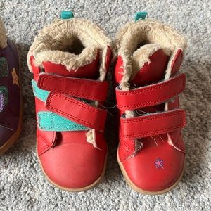 Red Fuzzy Ten Little High Tops 9.5